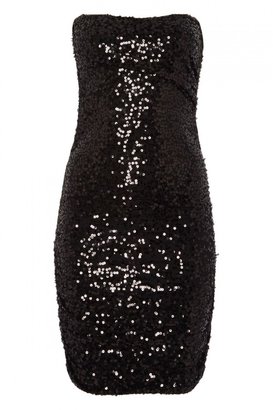 DKNY Sequin Embellished Strapless Dress