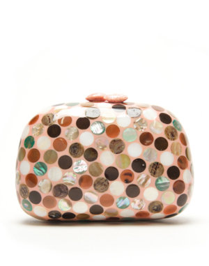 Serpui Marie Dot Mother of Pearl Oval Clutch
