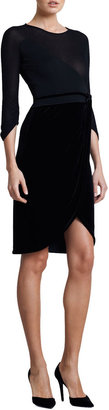 Giorgio Armani Three-Quarter-Sleeve Combo Dress, Black