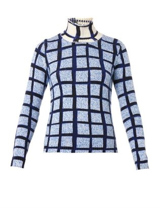 Kenzo Grid-print roll-neck sweater