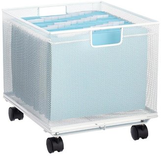 Container Store Stacking Mesh File Crate White