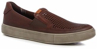 ECCO - Brown Leather 'Kyle' Slip-On Shoes