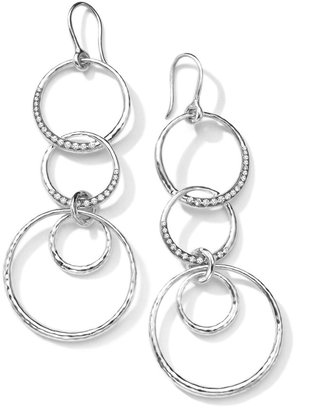 Ippolita Sterling Silver Multi-Circle Drop Earrings with Diamonds (0.43ctw)