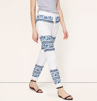 LOFT Tall Floral Stripe Drapey Ankle Pants in Marisa Fit