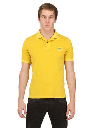 Stone Island Slim Fit Washed Cotton Piqué Polo