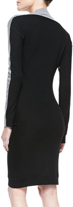 McQ Knit Swirl-Colorblock Sweater Dress