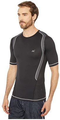 CW-X S/S Ventilator Web Top (Black/Charcoal/Silver Stitch) Men's Short Sleeve Pullover