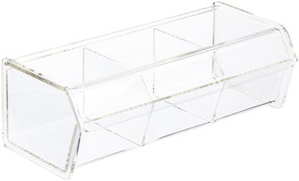 Container Store 3-Section Acrylic Hinged-Lid Box Clear