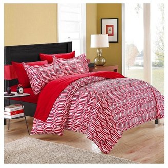 Chic Home Tina Red Full 3 Piece Duvet Cover & Pillow Shams Set