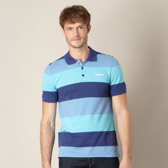 Reebok Blue striped slim fit polo shirt
