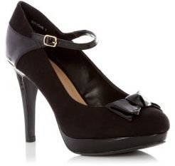 New Look Wide Fit Black Patent Panel Court Shoes