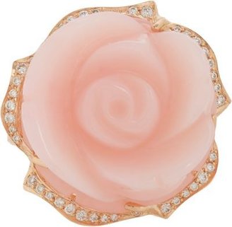 Irene Neuwirth Pavé Diamond & Pink Opal Flower Ring