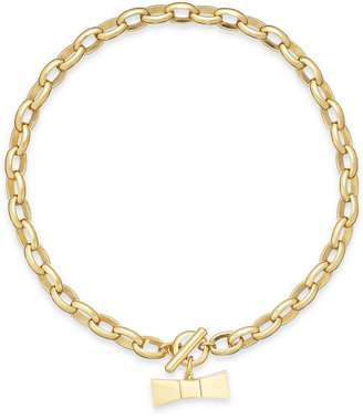 Kate Spade Gold-Tone Link Bow Charm Necklace