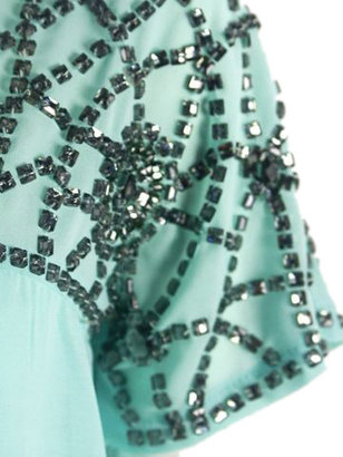 Choies Mint Green A-line Dress With Sequin Detail