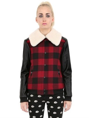 American Retro Checky Wool And Shearling Jacket