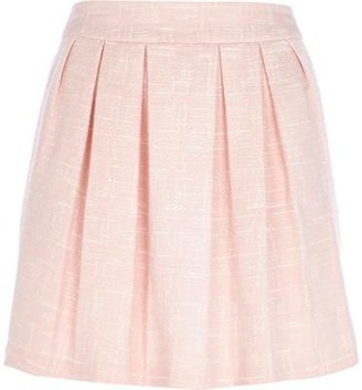 River Island Light pink jacquard pleated mini skirt
