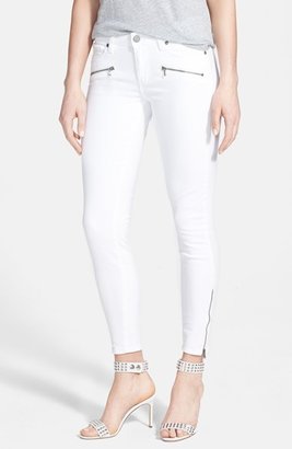 Paige Denim 'Jane' Zip Detail Ultra Skinny Jeans (Optic White)