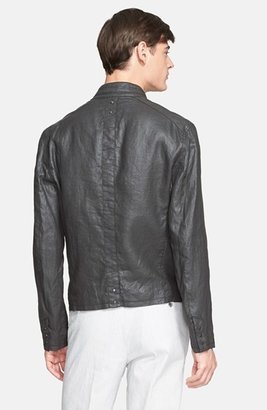 John Varvatos Collection Waxed Linen Moto Jacket