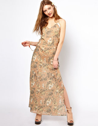 Winter Kate Swan Maxi Dress in Printed Cotton with Lace Detail