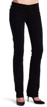 7 For All Mankind Women's Straight Leg Jean in Black, Black, 23