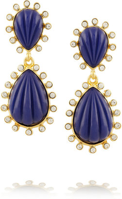 Kenneth Jay Lane Gold-plated, Swarovski crystal and resin drop earrings