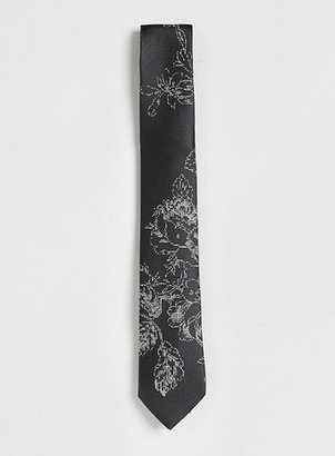 Topman Noose And Monkey Black Pixel Flower Tie*