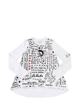 Diesel Kids - A-Line Printed Cotton Jersey T-Shirt