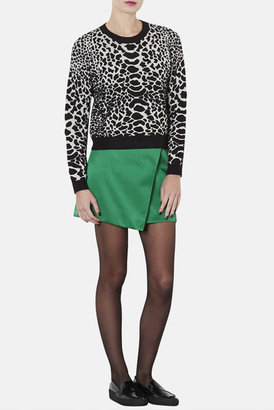 Topshop Quilted Animal Spot Sweater