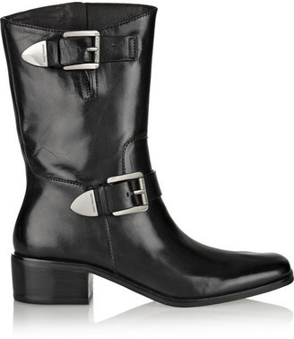 MICHAEL Michael Kors Robin glossed-leather ankle boots