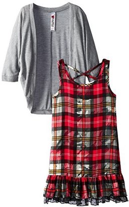 Beautees Big Girls' Plaid Dress with Cozy