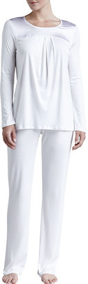 Hanro Sophia Interlock Pajama Set, Off White