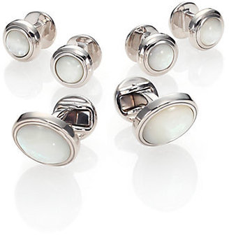 Saks Fifth Avenue Mother of Pearl Stud & Cuff Link Set