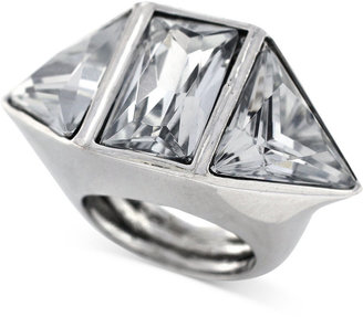 Vince Camuto Silver-Tone Three Stone Statement Ring