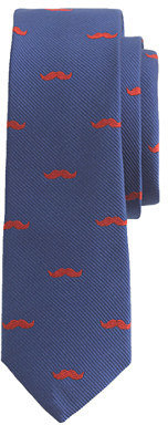 J.Crew Boys' blue silk tie in moustache print