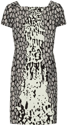 Diane von Furstenberg Queen lace-appliquéd printed stretch-silk dress