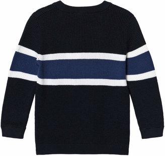 Lacoste Navy White Stripe Small Logo Sweater