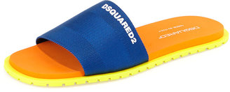 DSquared 1090 Dsquared2 Nylon Slide Sandal, Blue/Orange