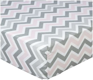 American Baby Company 100% Cotton Fitted Crib Sheet - Gray Zigzag