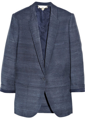 Stella McCartney Oversized silk-tussah and linen-blend blazer