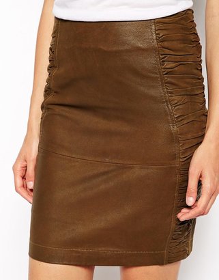 Ganni Leather Pencil Skirt