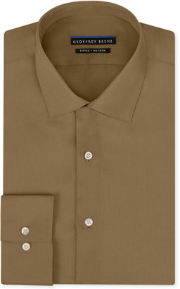 Geoffrey Beene Non-Iron Fitted Stretch Sateen Solid Dress Shirt