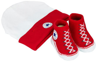 Converse Booties and Hat Set- Red