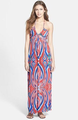 T-Bags 2073 Tbags Los Angeles Print Jersey Maxi Dress