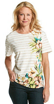 Alfred Dunner Floral Print Knit Tee