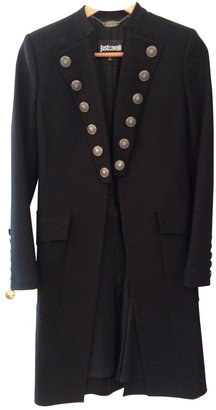 Just Cavalli Black Polyester Coat