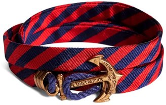Brooks Brothers Kiel James Patrick Navy and Red BB#5 Stripe Wrap Bracelet