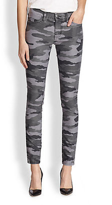Current/Elliott Camouflage-Print Skinny Ankle Jeans