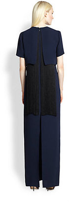 Adam Lippes Fringed Crepe Gown