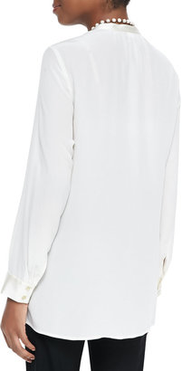 Eileen Fisher Silk Crepe de Chine Long Shirt