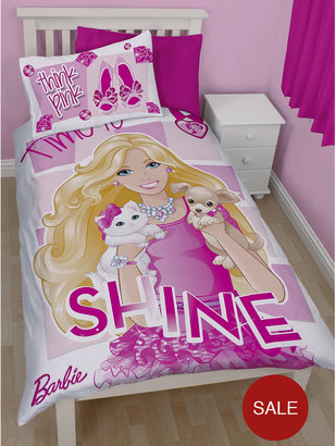 Barbie Sequin Shine Single Duvet Cover Set